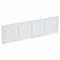 Return Air Grille: Louvered Grille, White, Powder Coated, Steel, 7 3/4 in H, 25 3/4 in W, 1/4 in D (MPN 4MJP1)
