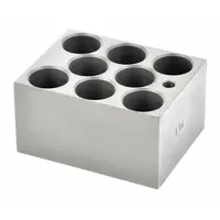 OHAUS Modular Block: Anodized Aluminum, 3 in Overall Wd, 3 3/4 in Overall Lg, 8 Wells, 45 mm Well Dp (MPN 30400187)