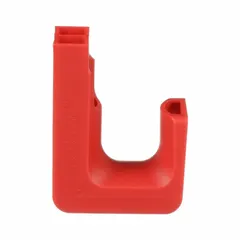 Wall mount J-hook for organizing and supporting cable bundles. Made of red Nylon 6/6 with screw-on mounting. Maximum bundle diameter 2 inches. Supplied in a 50-pack.
