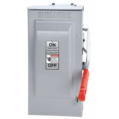 Siemens Safety Switch: Fusible, 30 A, Three Phase, 600V AC, Galvanized Steel - Fusible Safety Switches