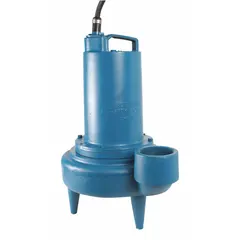 General purpose sewage ejector pump with cast iron impeller and vertical discharge. Operates on 460V AC three-phase power, delivering 3 hp and 185 gpm flow rate at 10 feet of head. Switch not included. Suitable for handling solids-laden wastewater in commercial and industrial applications such as lift stations and below-grade drainage.