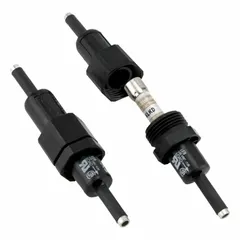 Non-rejection block style fuse holder for Class CC and Midget fuses. Single-pole unit rated 600 V AC and 600 V DC. Compatible with KLDR fuse series. Provides overcurrent protection in industrial circuits.