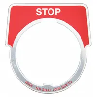 Legend Plate: 30 mm Panel Mounting Size, Half-Round, 1 3/4 in Overall Ht x 1 5/8 in Overall Wd (MPN 9001KN202)