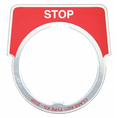 SCHNEIDER Legend Plate: 30 mm Panel Mounting Size, Half-Round - Push-Button Rings & Plates