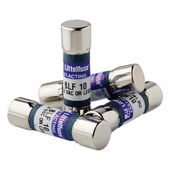 Fast-acting cylindrical fuse rated 9 A and 250 V AC. Midget size (13/32 in x 1 1/2 in) with non-indicating design. Provides overcurrent protection for control circuits, power supplies, and industrial machinery.
