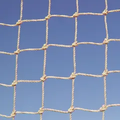 Heavy-duty polyethylene netting in beige, covering 2,500 sq ft. Resists rot for long-term outdoor use. Used to exclude birds from structures, crops, and industrial facilities.