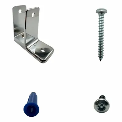 HADRIAN Alcove Panel Kit: Chrome Zamac - Brackets, Alcove Clips & Channels for Bathroom Partitions