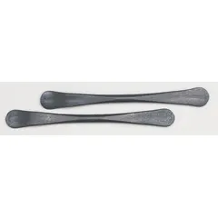 This tire iron is constructed from iron and designed for mounting and demounting bicycle and motorcycle tires. It provides the leverage needed for breaking beads and working stiff sidewalls. Suitable for light-duty tire changes on small vehicles in workshop or field repair settings.