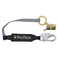FALLTECH Shock-Absorbing Lanyard: 310 lb Capacity, Steel, Black/Blue (MPN 8388)