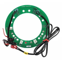 Printed circuit mounting board for temperature and flow control systems in bathtubs and showers. Used as a structural component to secure the printed circuit assembly that regulates water temperature and flow in plumbing systems.