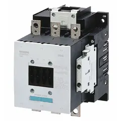 Non-reversing IEC contactor with 3 poles and 3 normally open main contacts. Rated for 150 A continuous current with a 120V AC coil. No integrated surge suppression. Suitable for switching three-phase motors and other inductive loads in industrial control panels.