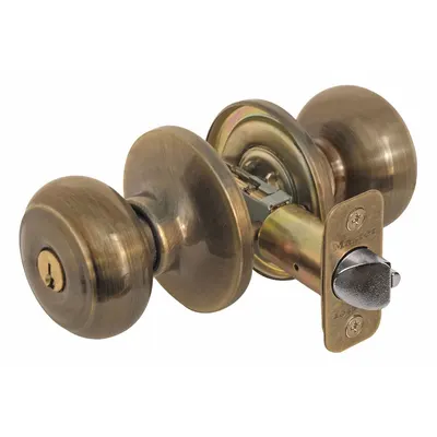 MASTER LOCK RU0205KA4 Rusk Style Brass Office Knob Lockset - Office Knob Locksets