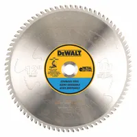 DEWALT Circular Saw Blade: 12 in Blade Dia., 80 Teeth, 0.09 in Cut Wd, 1 in Arbor Size, Solid Stock (MPN DWA7739)