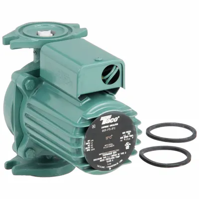 TACO Hydronic Circulating Pump: 1/8 hp HP, 115V AC, Cast Iron, 1, 10 gpm, 35 ft Max. Head - General-Purpose Inline Circulator Pumps