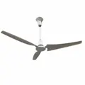 Industrial ceiling fan with 56-inch blade diameter, 5 speeds, and single-phase 120V AC operation at 0.5 A. Finished in white without a light kit. Suitable for air circulation in large spaces such as warehouses, factories, and commercial facilities.
