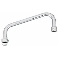 T&S BRASS Spout: Spout, Double-Bend, Swivel Spout, Brass, Chrome, 26.3 gpm Flow Rate, Laminar (MPN 060X)