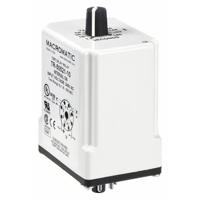 MACROMATIC Single Function Time Delay Relay: Socket Mounted, 240V AC, 10 A - Socket-Mounted Relays