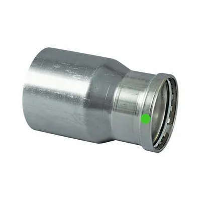 VIEGA PROPRESS Straight FTG x Press-fit EPDM Fitting, 3 in CTS x 2 1/2 in CTS - Potable Water Stainless Steel Press Tube Fittings