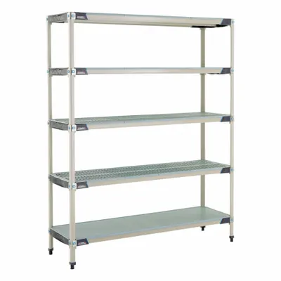 METRO 5X367HX3 Harsh-Environment Antimicrobial Stationary Plastic Shelving