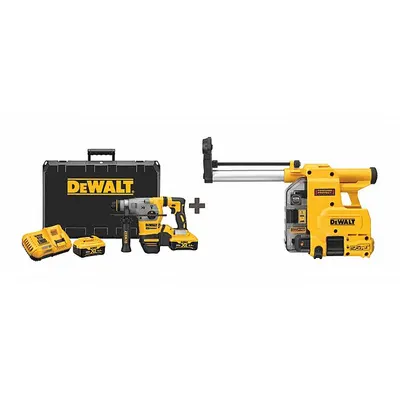 DEWALT Cordless Rotary Hammer Kit: L-Shape, 20V DC, SDS-Plus, 1/2 in max, 6.0 Ah - DEWALT Cordless Rotary Hammers