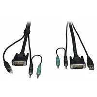 EATON TRIPP LITE KVM Switch Cable Kit: DVI/Stereo Audio, Tripp Lite Series, 10 ft Lg, Male, Male (MPN P759-010)