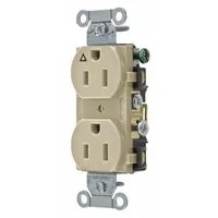 BRYANT Receptacle: Duplex, 5-15, Ivory, 125V AC, 15 A, 2 Pole / 3 Wire (MPN CR15IGI)