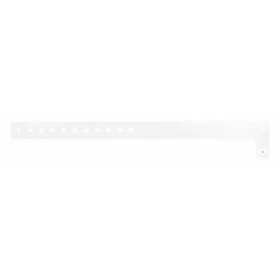 ID Wristband: No Legend, 10 in Overall Lg, 3/4 in Overall Wd, Vinyl, White - Security Wristbands