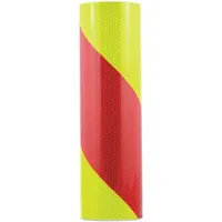Reflective Tape: Construction/Emergency Vehicles/Utility, Fluorescent Lime/Red, 15 in Wd, 50 yd Lg (MPN V98-775267-150150)