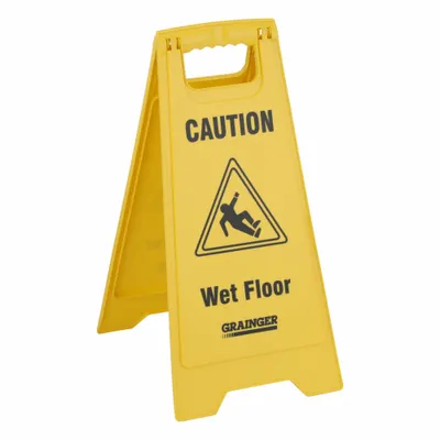 OEM Caution Sign: Plastic, Not Retroreflective - Caution Wet Floor Folding Signs