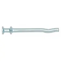 These DEWALT vibration-resistant drive anchors are designed for fastening into concrete, block, or brick. Each anchor is flat, made of steel with a zinc-plated finish, and measures 1-1/2 inches in overall length. Supplied in a pack of 100, they are suitable for securing electrical conduit, ductwork, and other fixtures in industrial applications