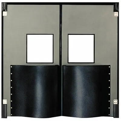 CHASE Swinging Door: Polyethylene, 2 Doors, Gray, 5 ft Door Wd, 8 ft Door Ht - Insulated Swinging Doors