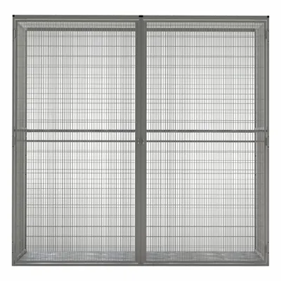 FOLDING GUARD Bulk Storage Locker Starter: 96 in x 25 in x 93 in, 2 Units Wide - Wire Mesh Bulk Storage Locker Starters & Add-Ons