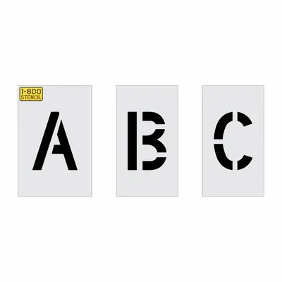 RAE Individual Stencil: A to Z/Blank, 5 in Character Ht - Plastic Stencil Sets