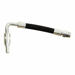 Nozzle extension and tip for directing fluid flow in industrial dispensing and spray applications. Compatible with manufacturer model number 55GU72. Used in maintenance, lubrication, and cleaning tasks.