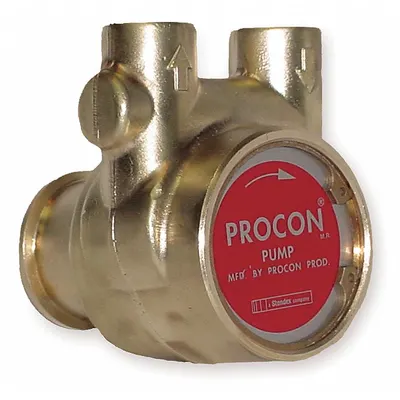 PROCON Rotary Vane Pump: Direct Drive, Low-Lead Brass Body, 1/2" NPT, 330 gph Max. Flow - Carbonator Mount Rotary Vane Pump Heads