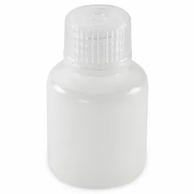 GLOBE SCIENTIFIC Storage Bottle: HDPE, 1 fl oz, 30 mL, Colorless, 20 mm Screw Closure Size - HDPE Narrow Mouth Round Lab Bottles