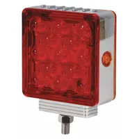 MAXXIMA M42361R/Y-A: LED, Stop, Turn, and Tail Combo Light, Clear, Square, 4 1/2 in Overall Ht, IP67