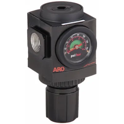 ARO Compressed Air Regulator: Aluminum, 1/2 in NPT, 210 cfm, 0 psi to 140 psi - ARO FRL Air Regulators