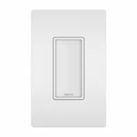 This in-wall LED night light operates at 120V AC and features an integrated LED with a vertical orientation. The white finish allows it to blend with standard wall plates. It is designed for permanent installation in standard wall boxes to provide low-level illumination in hallways, bathrooms, and bedrooms