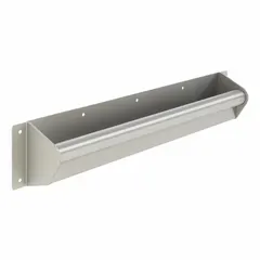 Straight stainless steel grab bar with satin finish for institutional bathrooms. Rated for 250 lb weight capacity with 1 1/2 in base diameter. Provides secure handhold for support and fall prevention in accessible restrooms, hospitals, and nursing homes.