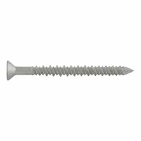 Case-hardened steel flat-head screw anchor with zinc-plated finish. Features a pointed tip and Torx drive. Removable design for concrete fastening applications. Supplied in a 1,000-piece pack