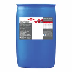 This DOWFROST heat transfer fluid is a 30% concentration food-grade propylene glycol solution supplied in a 55-gallon drum. It is clear and designated as Food Safe, suitable for closed-loop heating and cooling systems where incidental food contact may occur.