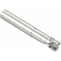 This indexable square-shoulder end mill is designed for long-reach applications in general machining, slotting, and profiling. It is suitable for use on steel, stainless steel, and cast iron workpieces where square shoulders and extended length are required