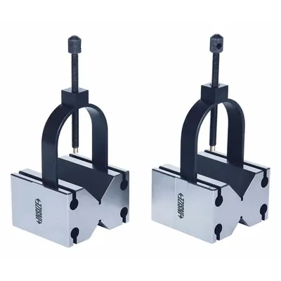 INSIZE V-Block Set: V-Block Set, Pr V-Block, 2 in x 1 5/8 in x 1 5/8 in - Cast Iron, Steel & Magnetic V-Blocks