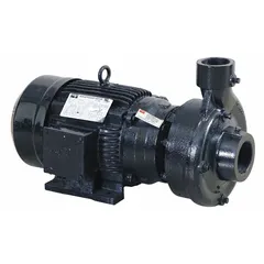 Straight centrifugal pump with 3 hp TEFC motor for industrial fluid transfer. Operates on 208-240/480V AC, delivers up to 84 ft head. Features 2-1/2 in intake and 2 in discharge. Suitable for water circulation, irrigation, and cooling systems in manufacturing environments.