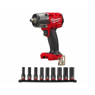MILWAUKEE Impact Wrench Kit: 1/2 in Drive Size, 550 ft-lb Fastening Torque, Brushless - Milwaukee Cordless Impact Wrenches