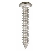 Tamper Resistant Screw: #8 Size, 3/4 in Lg, Stainless Steel, Plain, Tamper Resistant Hex, 25 PK (MPN 31400)