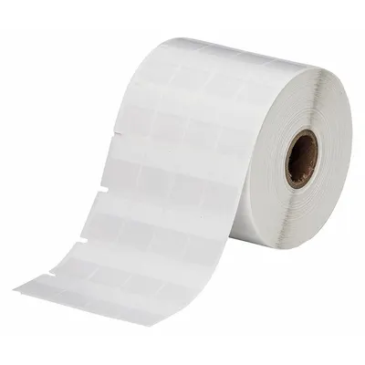 BRADY Wraparound Label: 15/16 in x 3/4 in, Vinyl, White (Matte) - Brady Precut Label Rolls