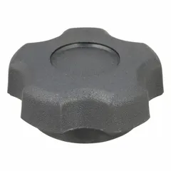 This 5-arm knob features a plastic body with a steel thread insert, providing a secure grip for manual adjustment and clamping. With a 1.36 in diameter and 1/4"-20 thread, it is suited for use in jigs, fixtures, and industrial machinery where reliable positioning is required.