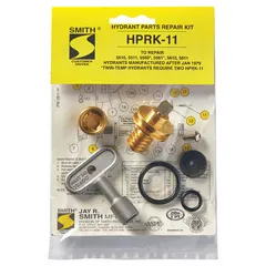 This repair kit includes stainless steel key/op screw, o-rings, seat, and washers for servicing wall and yard hydrants. The neoprene and stainless steel components replace worn parts to restore proper function and prevent leaks in outdoor water systems.